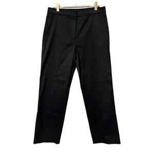 St John‎ Cotton Straight Leg Dress Pants Size 4 Black Office Career Capsule